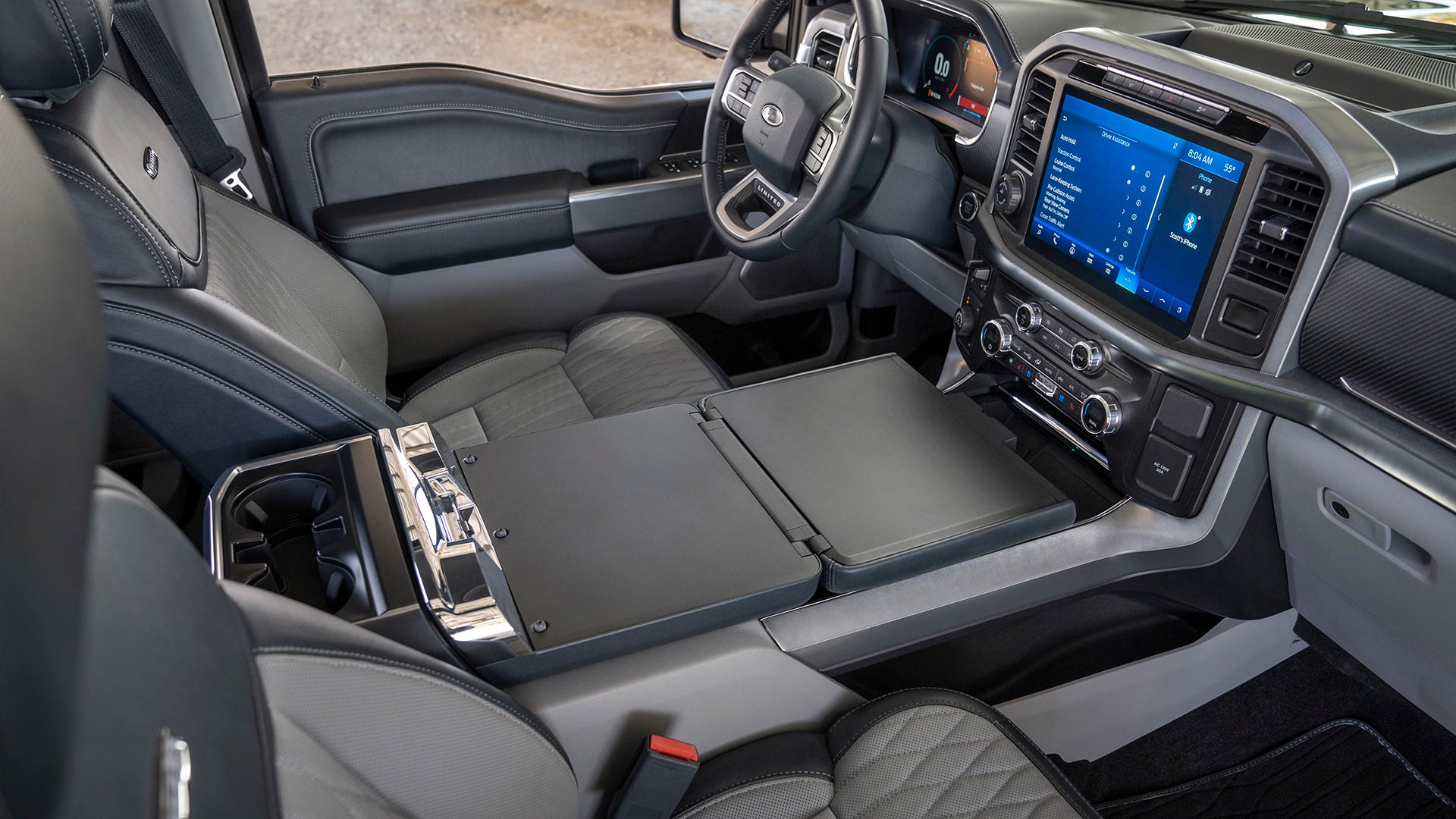 Deployable center console workspace, <i>Ford</i>