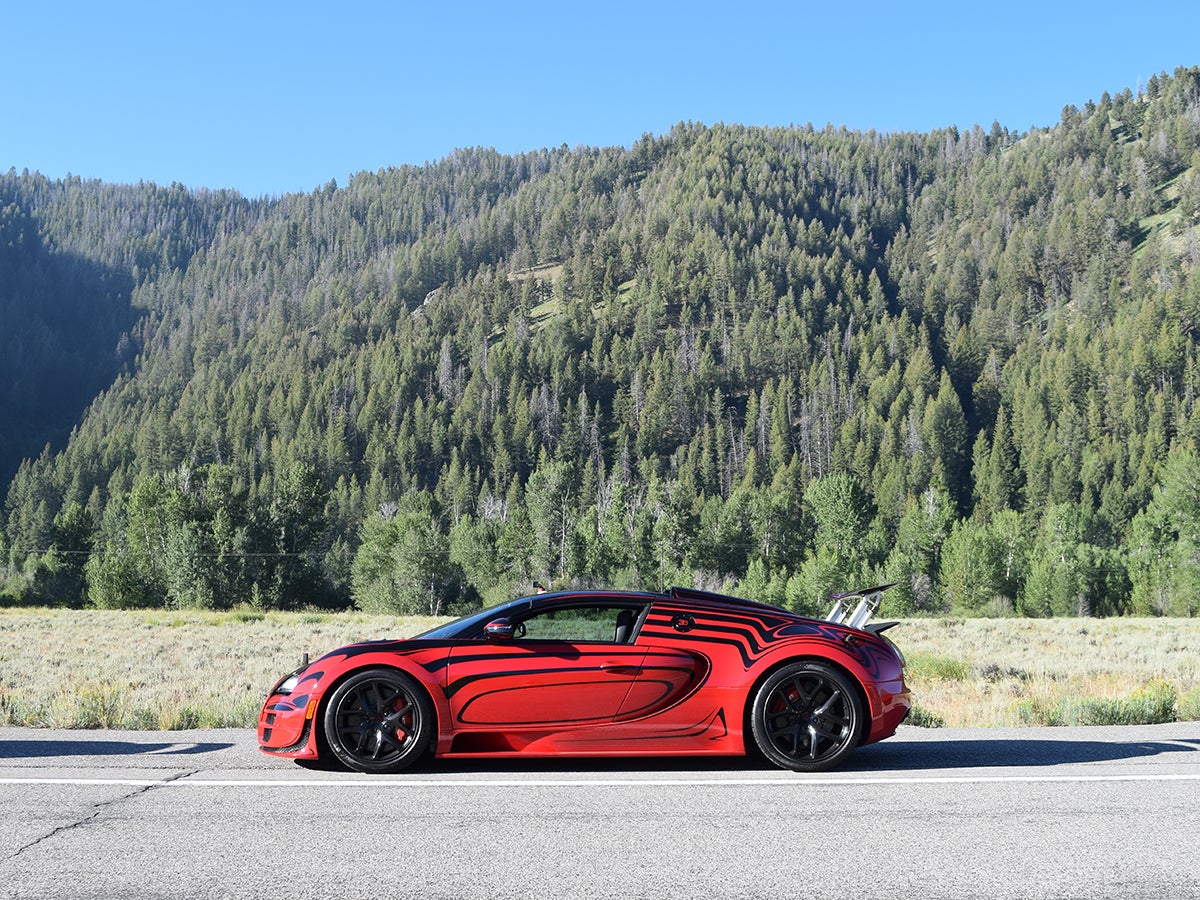 The Bugatti Grand Sport Vitesse known as "Hellbug" waits in line for the first of its 200-plus mph runs.