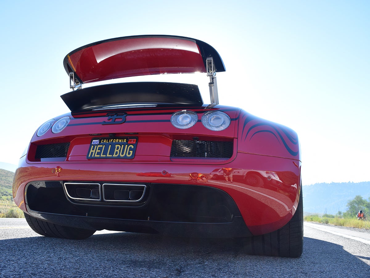 The Hellbug Bugatti Veyron prepares for launch. Its best run took it north of 230 mph.