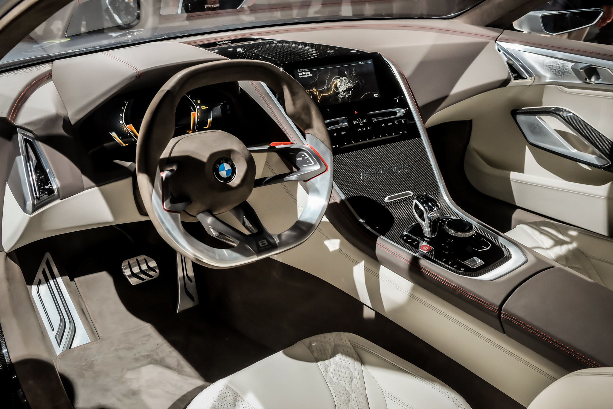 The interior seems to draw slightly from the futuristic vibe seen in the i8 but the Concept Series 8 looks and feels more luxurious.  , <i>Sam Bendall</i>