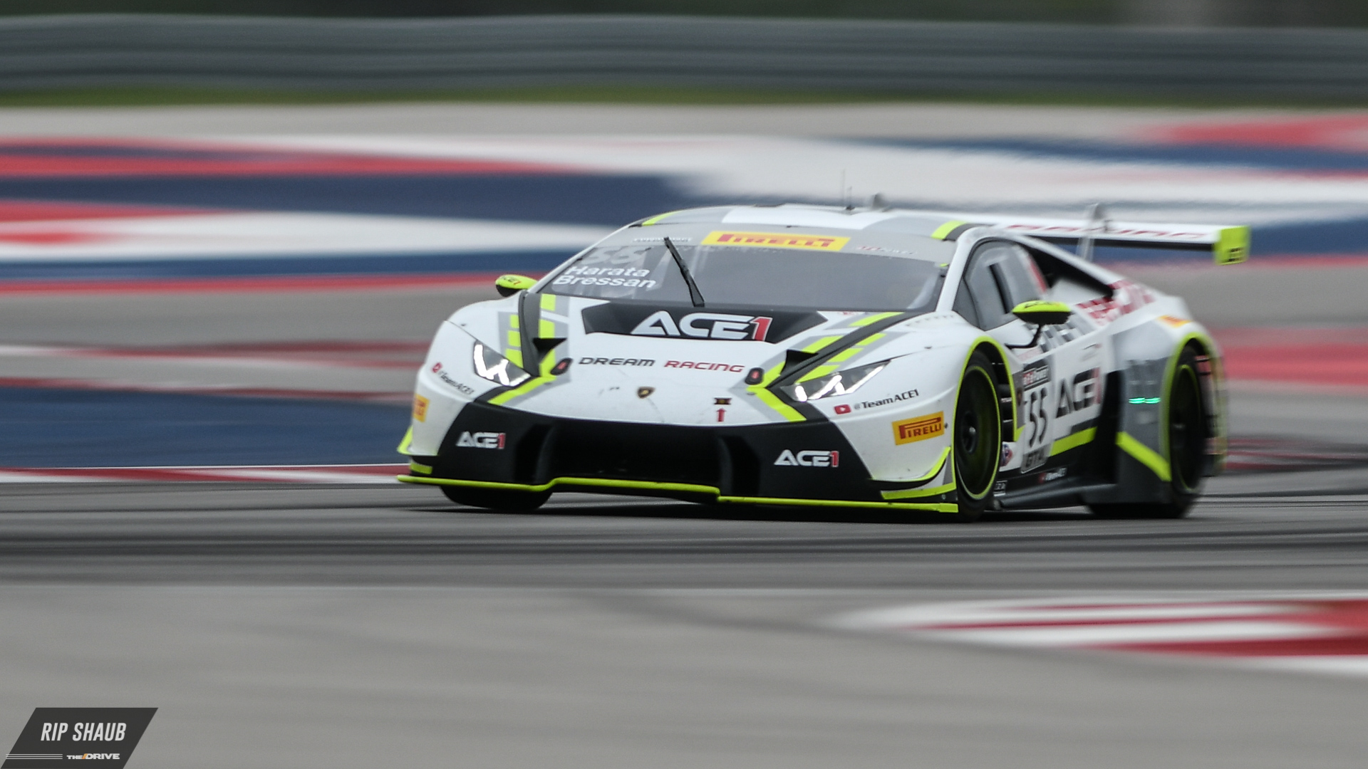 Dream Racing and Ace 1 brought their striking Lamborghini Huracan GT3 back to COTA with drivers Yuki Harata and Alessandro Bressan., <i>© Rip Shaub - All Rights Reserved</i>