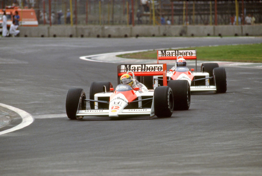 1988: Leading Alain Prost at the Grand Prix of Mexico