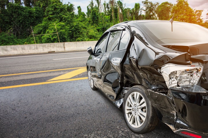 A car after an accident.