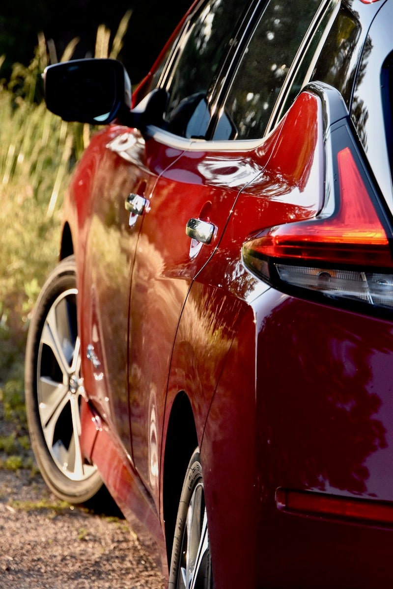 <p class="caption-title">2019 Nissan Leaf SL Plus</p>, Exterior Detail, <i>James Gilboy</i>
