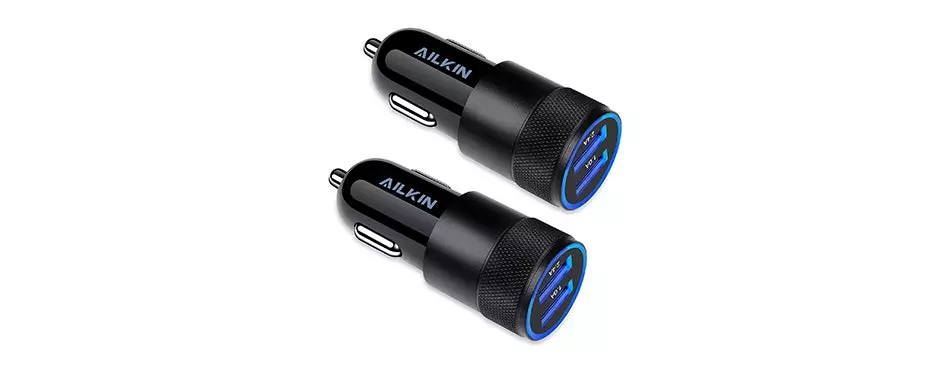 Ailkin 3.4a Fast Charge Dual Port USB Car Charger