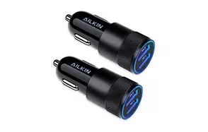 Ailkin 3.4a Fast Charge Dual Port USB Car Charger
