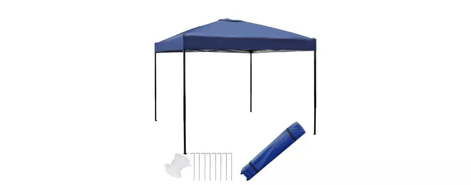 Blissun 10 x 10 Ft Outdoor Portable Pop-Up Canopy Tent with Roller Bag (Blue)