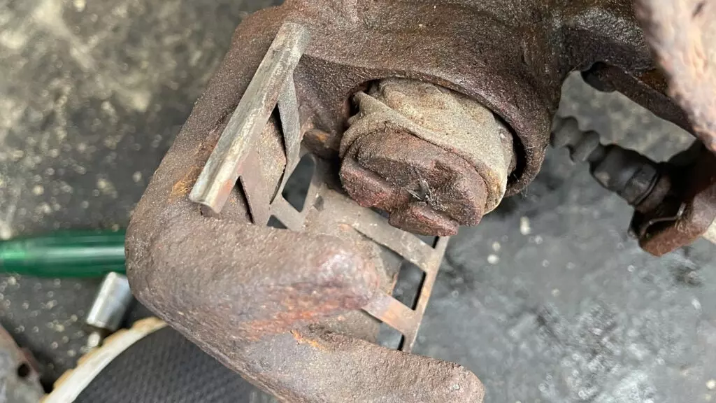 Honda Civic rear caliper frozen