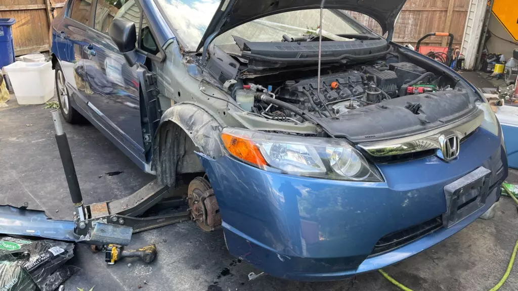 Honda Civic Front fender removed