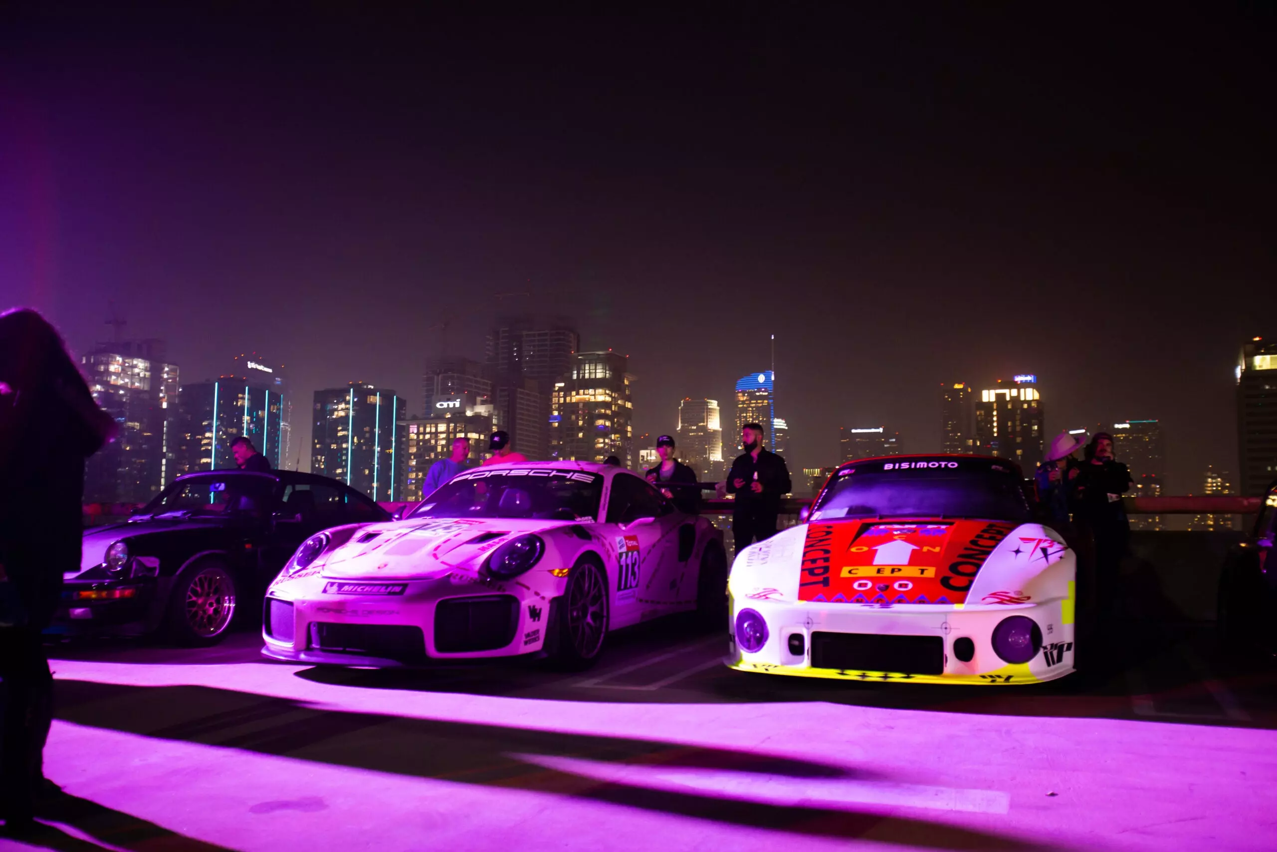 Two Porsches Roll Up to a Makeshift Rooftop Night Club&#8230;