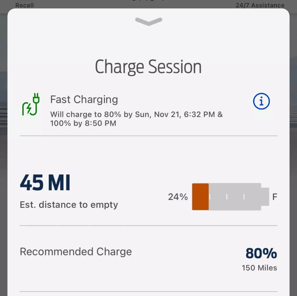 Mustang Charging session