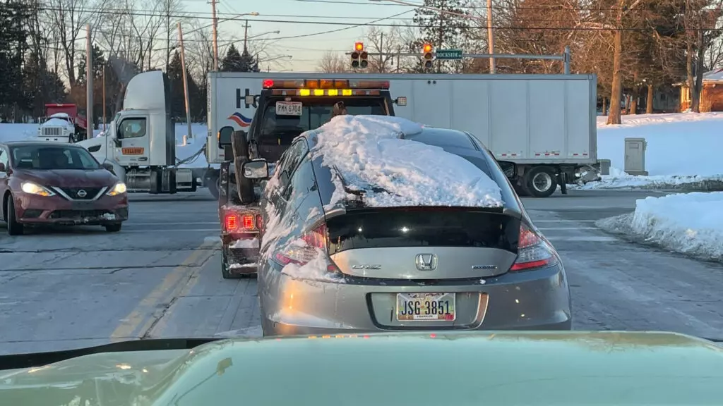 CRZ Towed by Tow Truck