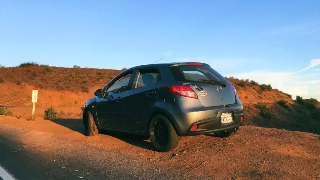 mazda 2 sunset