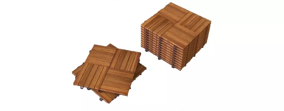Interbuild Acacia Hardwood Interlocking Patio Deck Tiles