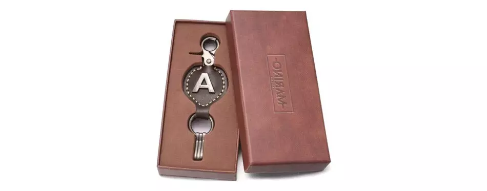 Marino Ave Brown Leather Keychain
