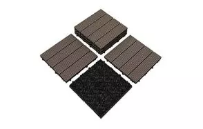 PandaHome 6 PCS Wood Plastic Composite Patio Deck Tiles