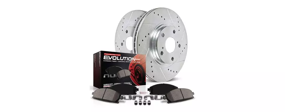 Power Stop Front Brake Kit with Drilled/Slotted Brake Rotors