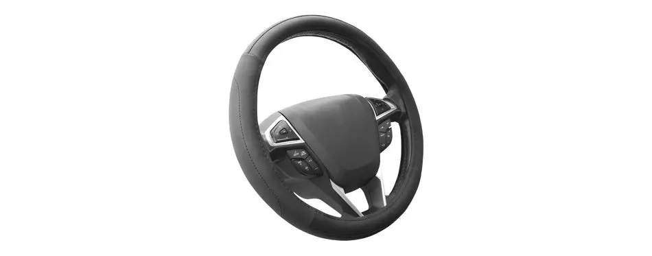 SEG Direct Black Microfiber Leather Auto Car Steering Wheel Cover