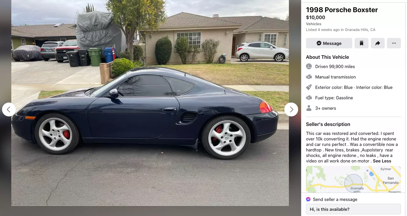 This 1998 Porsche Boxster Got a Roof To Become a Beta Cayman