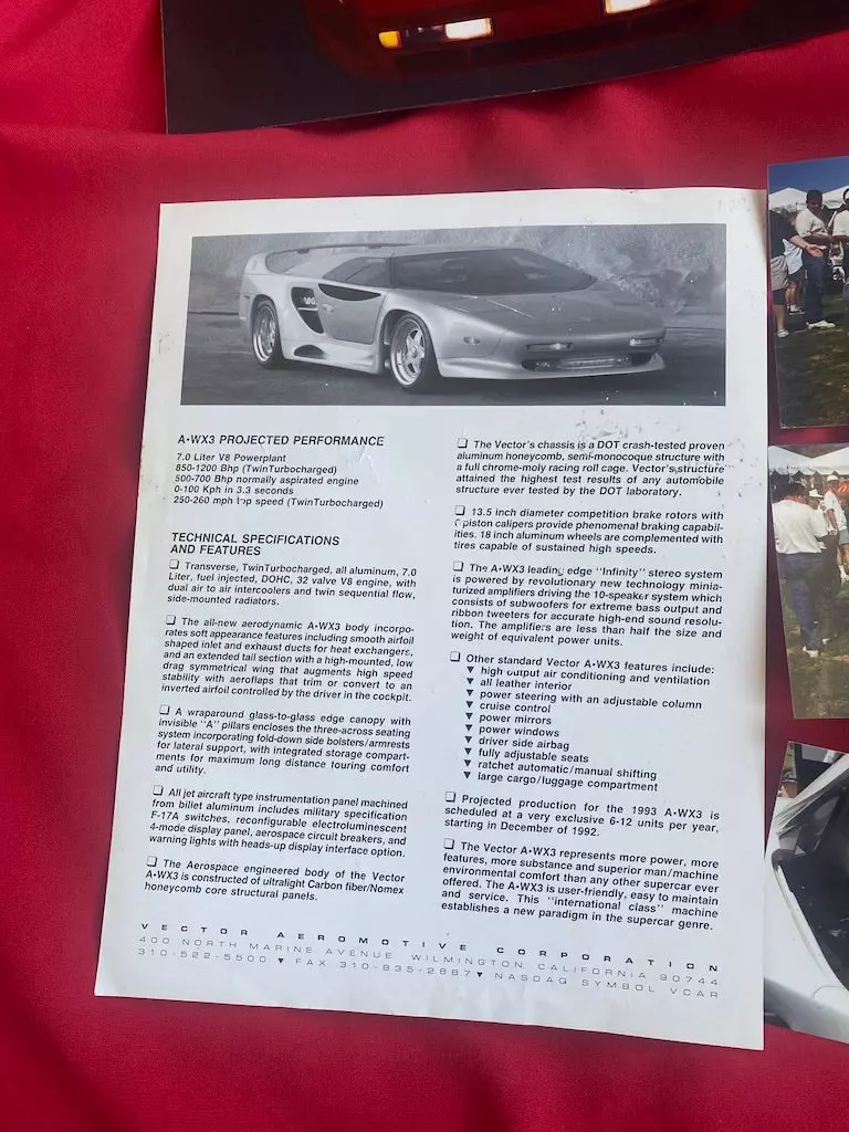 This Vector W8 Brochure Is a Cool Artifact From a Wild Moment American in Supercar History