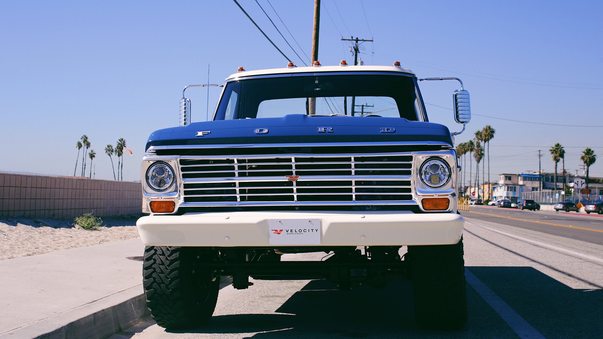 velocity restorations ford f-250 restomod truck front grille