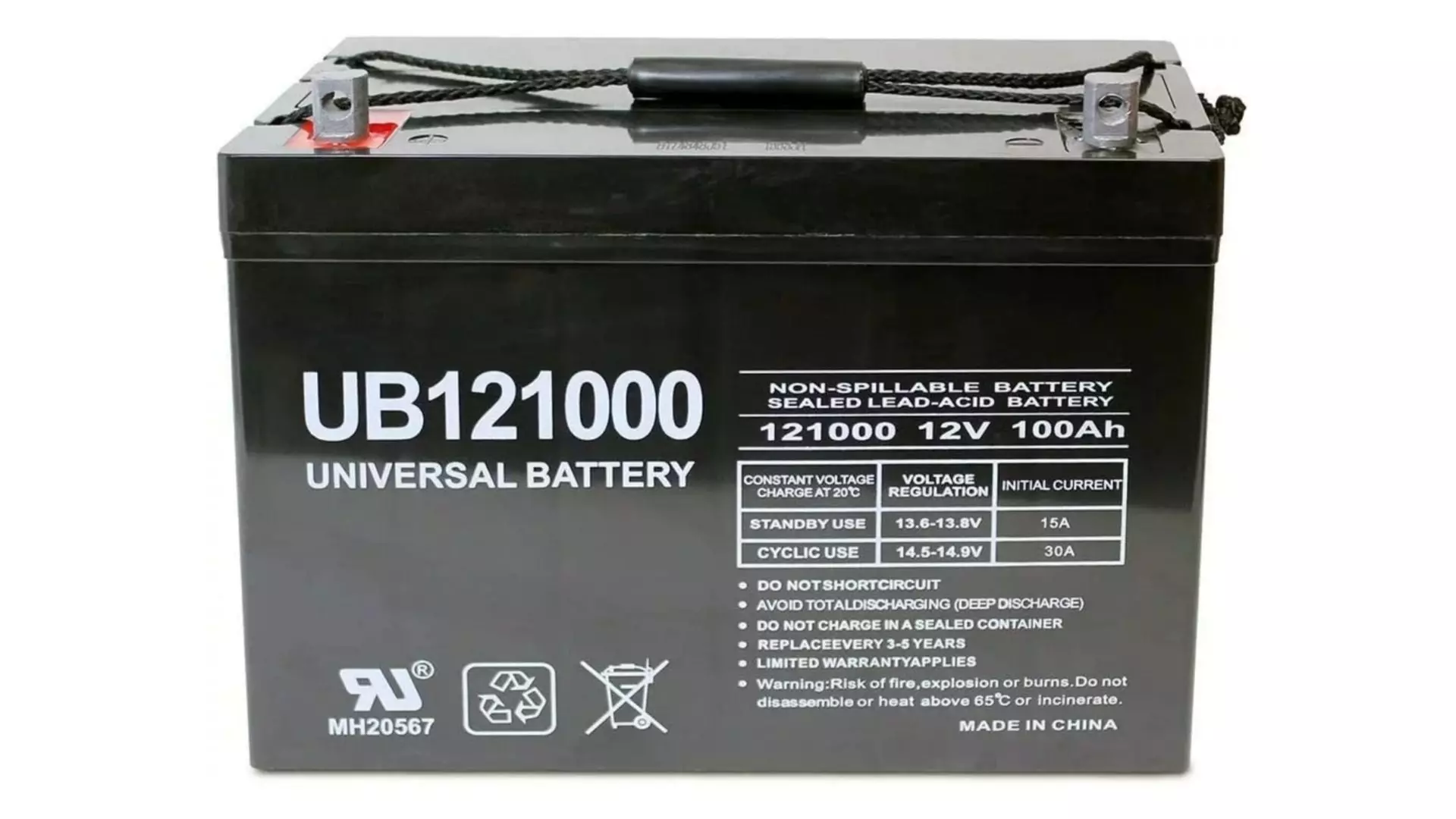 Universal Power Group 12V 100Ah AGM Deep Cycle Battery