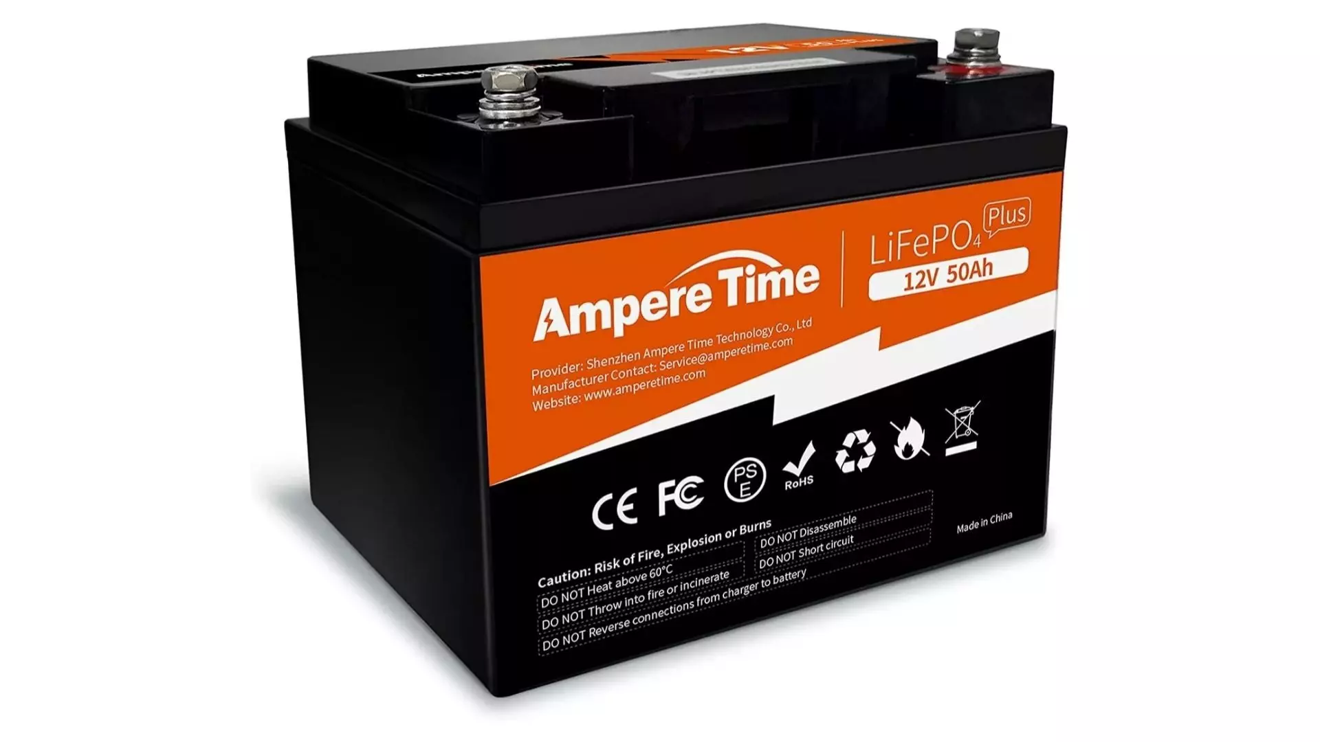Ampere Time 12V 50Ah Lithium LiFePO4 Battery