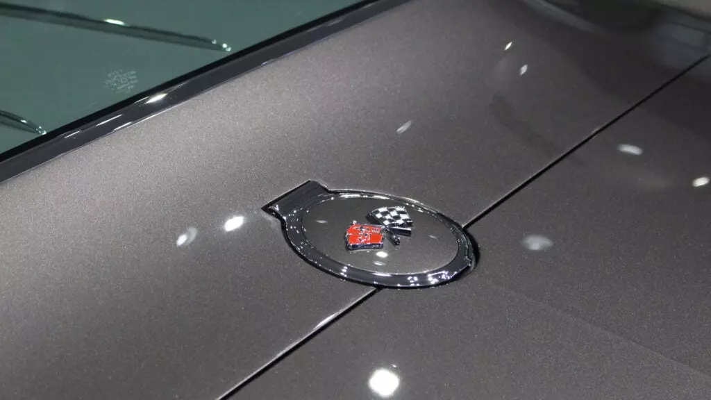 A Corvette emblem on a Chip Foose custom car.