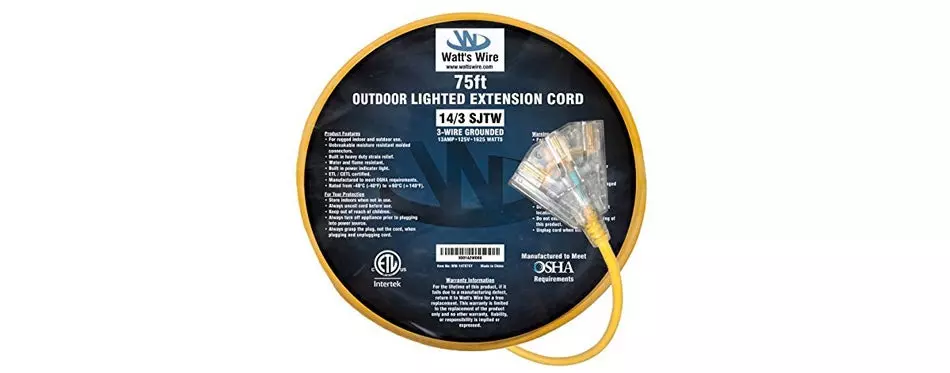 heavy duty lighted sjtw indoor - outdoor extension cord