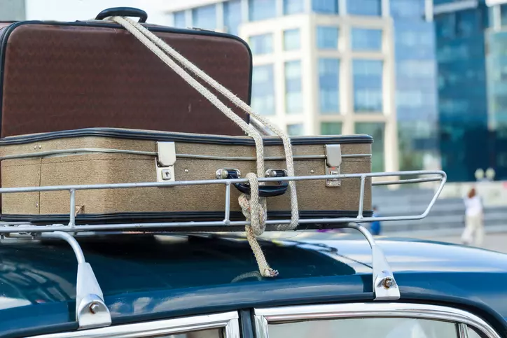 luggage on roof rack