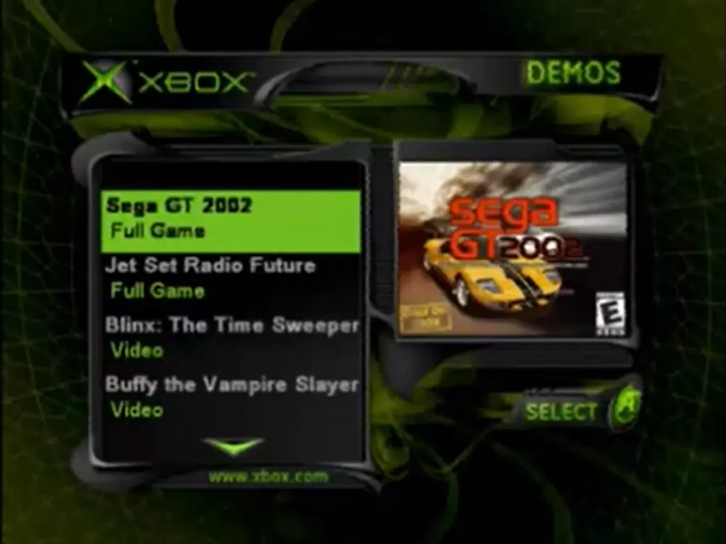 Sega GT 2002 and Jet Set Radio Future splash screen