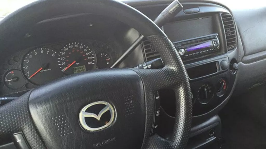 The interior of a Mazda Tribute.