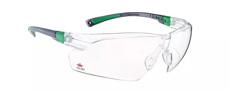 nocry safety glasses with clear anti fog scratch resistant wrap-around lenses