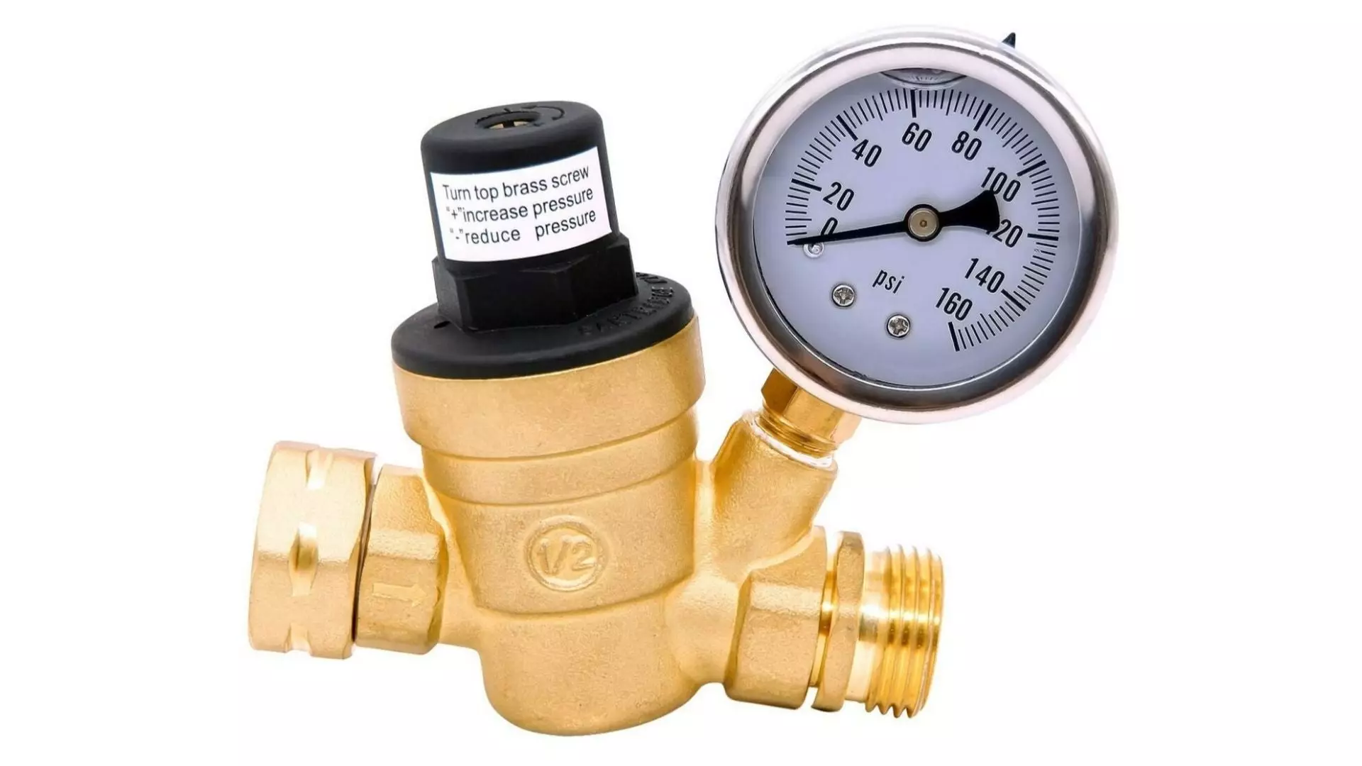 Accumeter 3/4 Lead-Free Water Pressure Regulator Valve with Gauge
