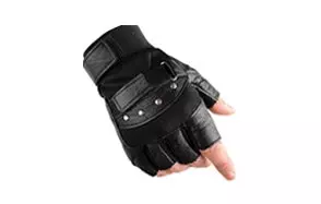 kuyomens men’s half finger genuine leather gloves