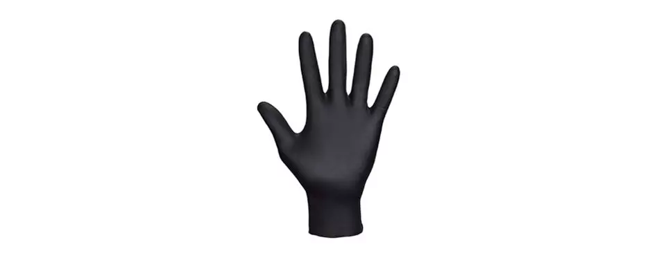 sas safety 66519 raven disposable black nitrile gloves