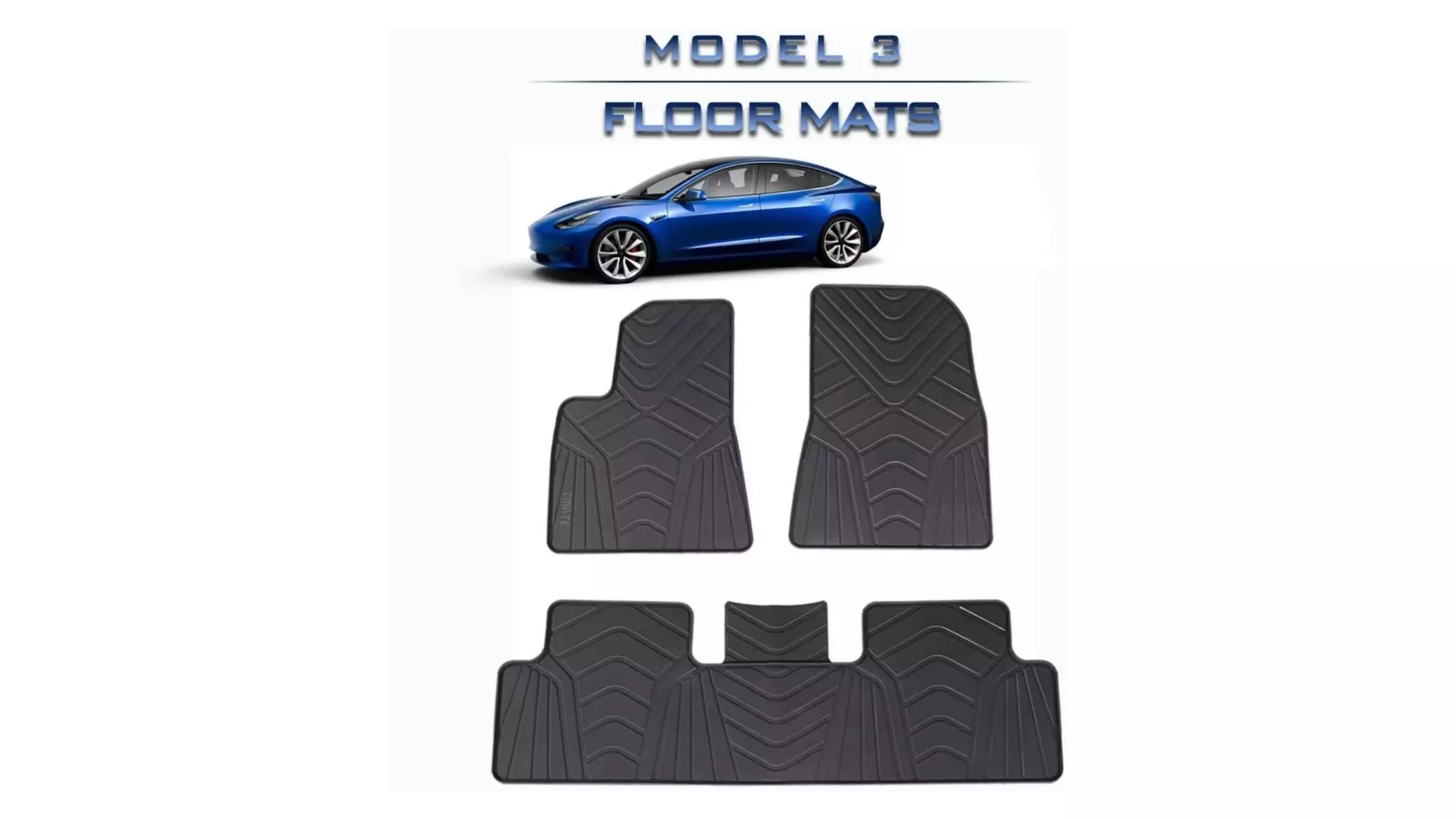 Tmate All Weather Tesla Model 3 Floor Mats (Front and Rear)
