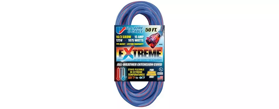 us wire 50-foot sjeow tpe extension cord