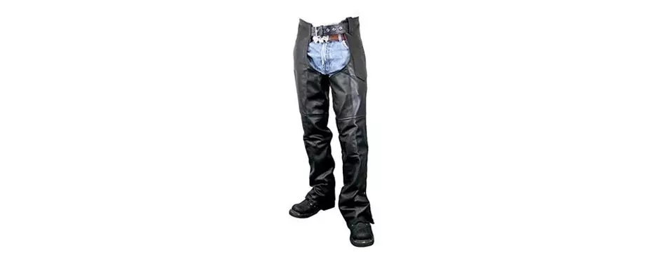 Xelement Black Easy Fit Motorcycle Chaps