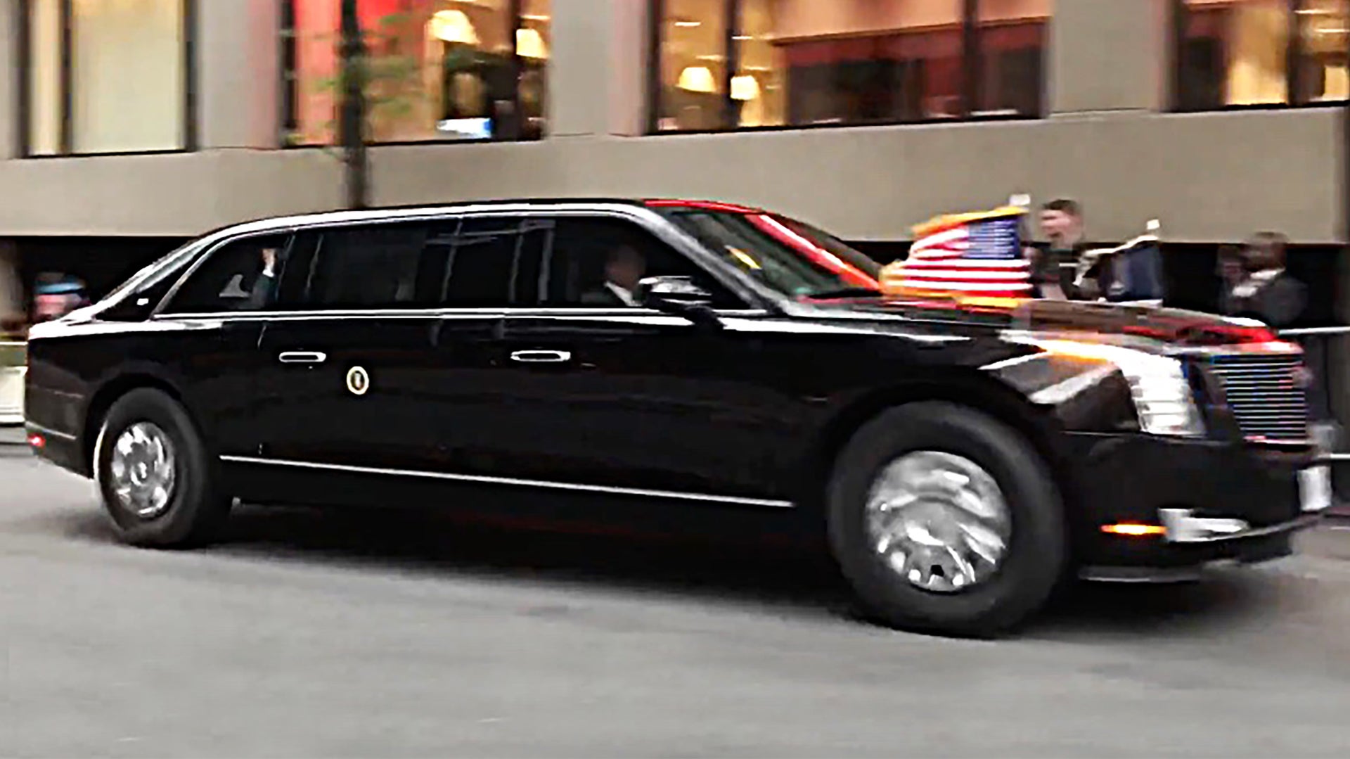 Brand New ‘Beast’ Presidential Limousine Emerges During Trump’s Visit To NYC