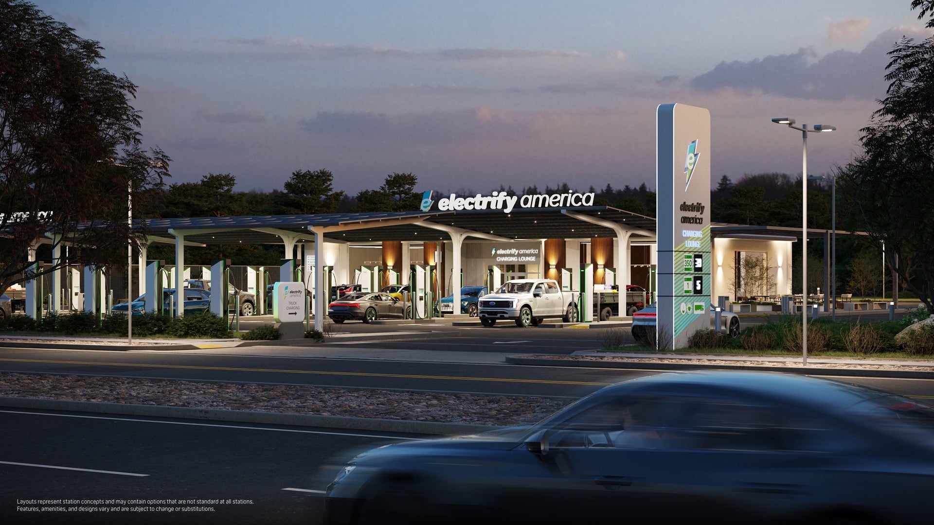 Electrify America’s New EV Charging Stations Look Like the Best Yet