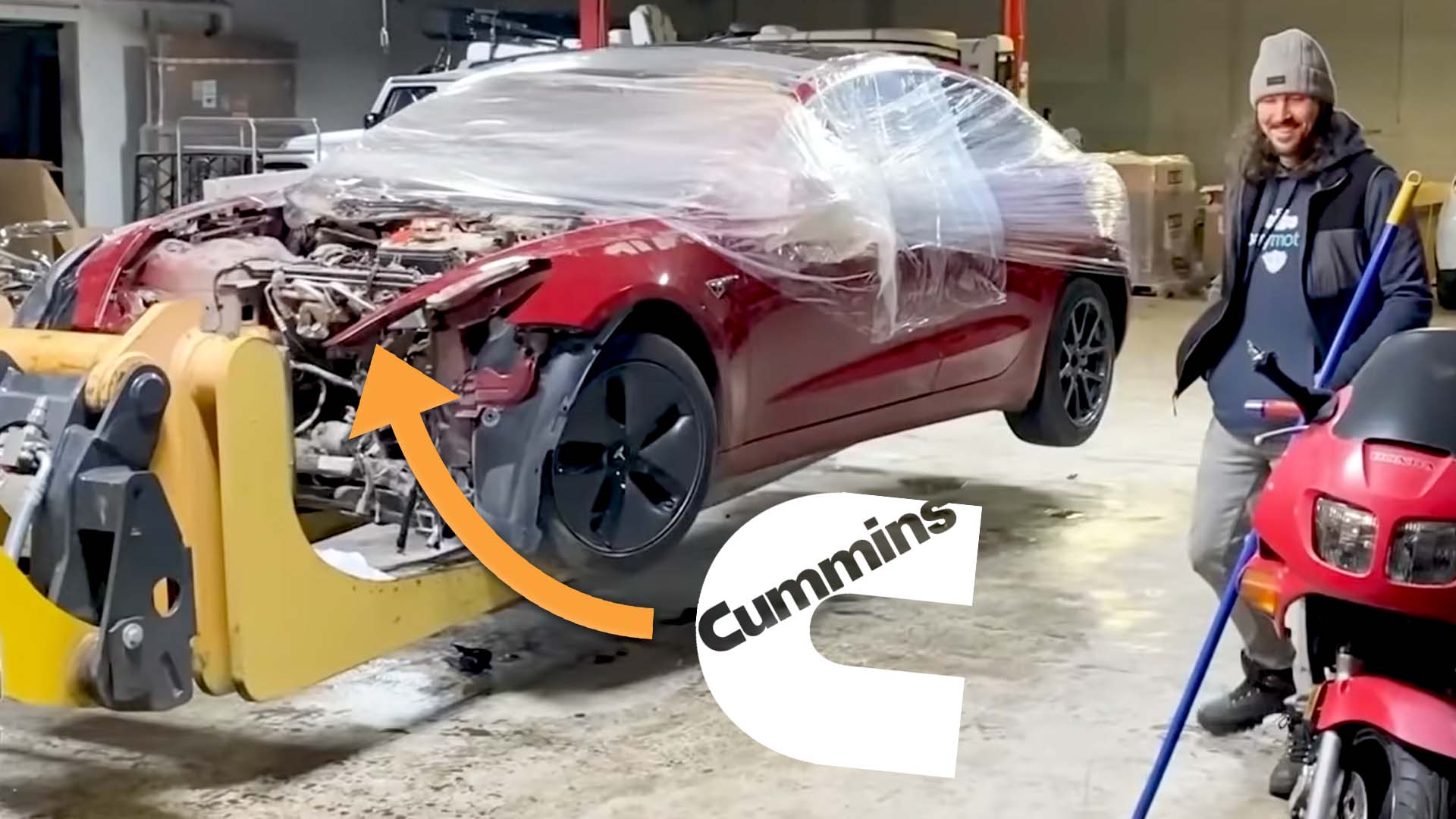 Cummins Diesel-Swapped Tesla Model 3 Is Gonna Make a Lot of People Mad