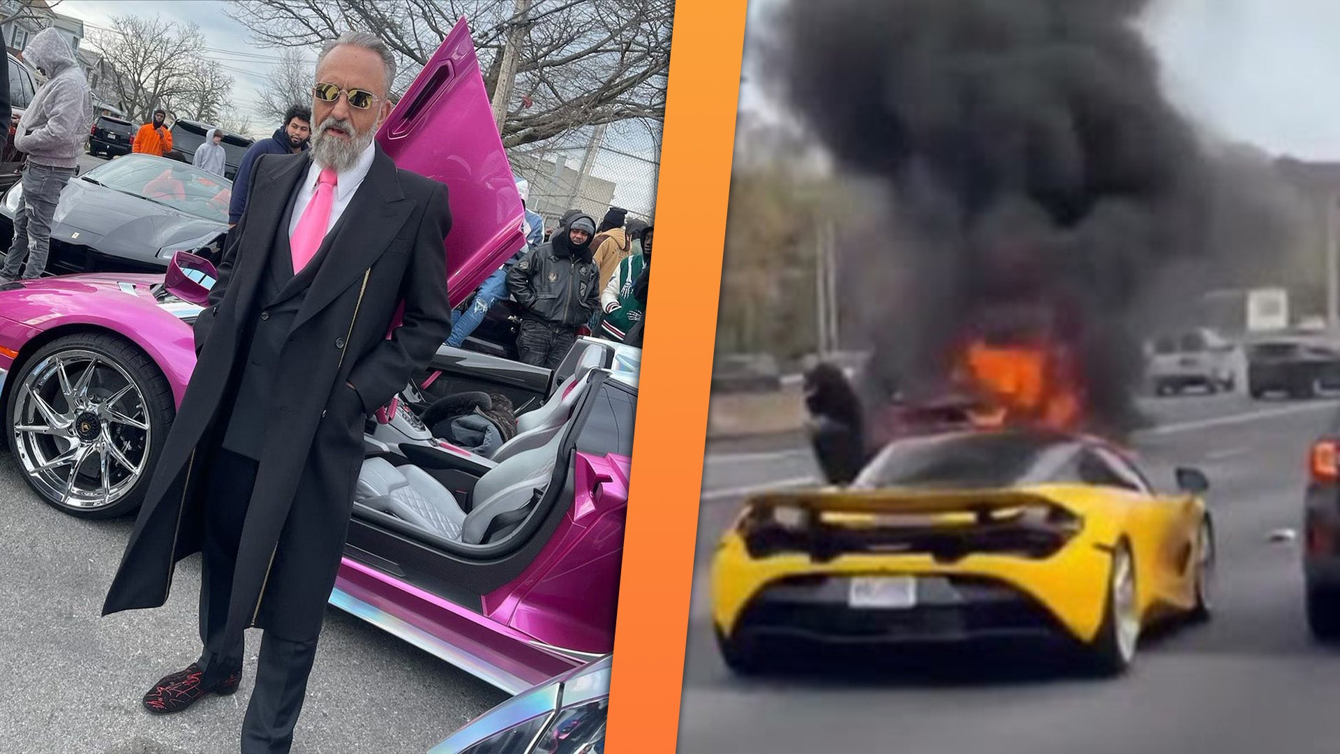 Supercar Collector Bryan Salamone Injured in Fiery Crash That Destroyed Pink Lamborghini Aventador SVJ Roadster