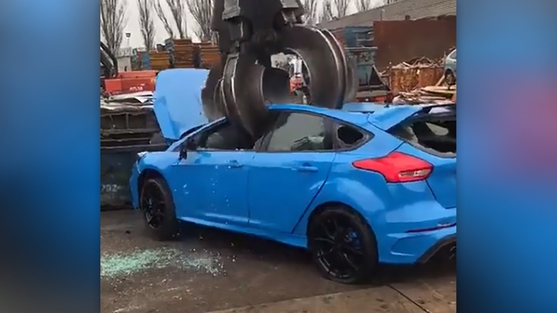 Watch This Perfectly Good Pre-Production Ford Focus RS Get Mercilessly Crushed