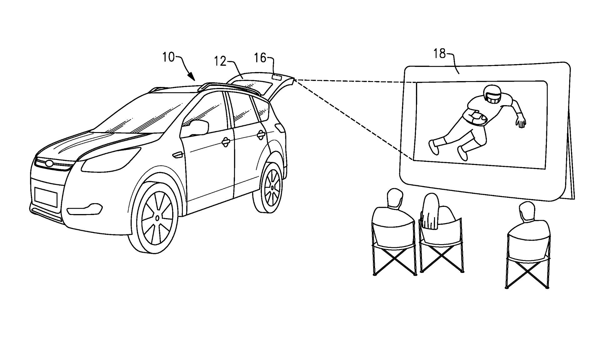 Ford Patents Idea for Building a Movie Projector into SUV Tailgates