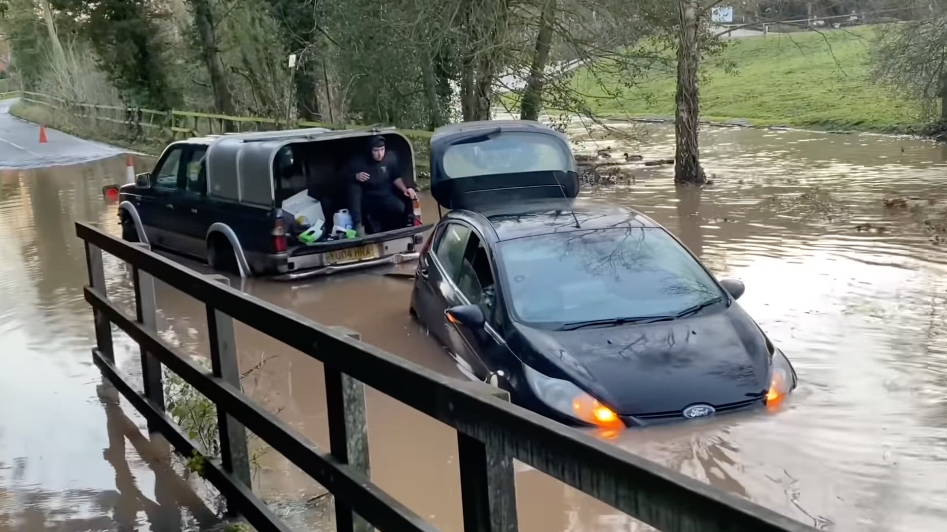 Ancient UK River Crossing Closes as Drivers Tread Floodwaters for TikTok