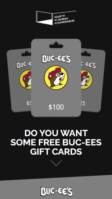 The picture shows the generator for Buc ee's gift card 2021.