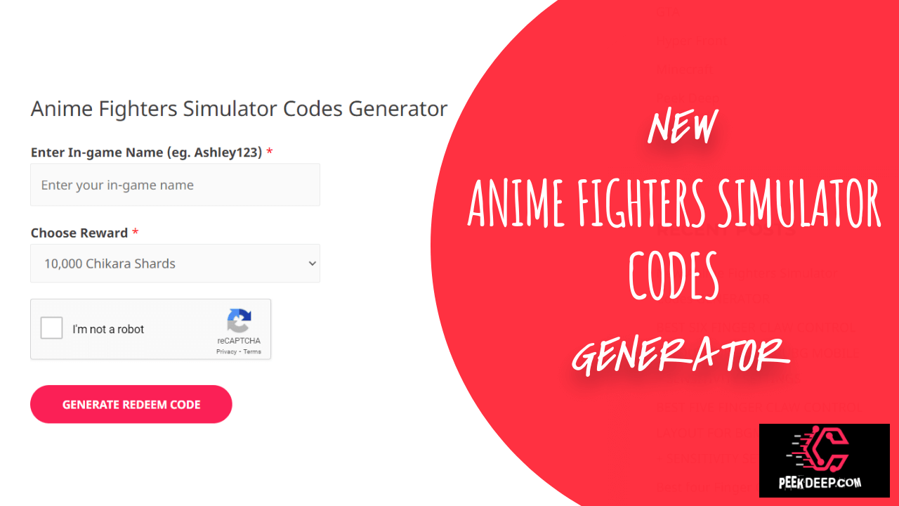 New Anime Fighters Simulator Codes GENERATOR Gift Card Corner