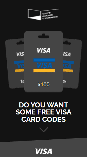 Free Visa gift card codes generator.